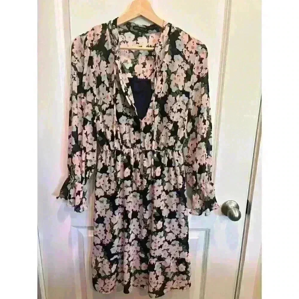 J.Crew Mercantile Drapey Tie Front Floral Dress Elastic Waist Size XXS